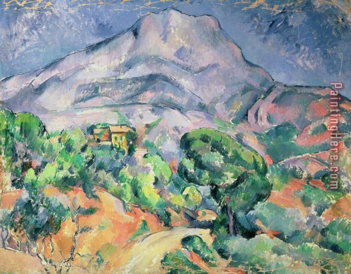 Paul Cezanne Montagne Sainte Victoire From The South West with Trees And a House Oil on Canvas